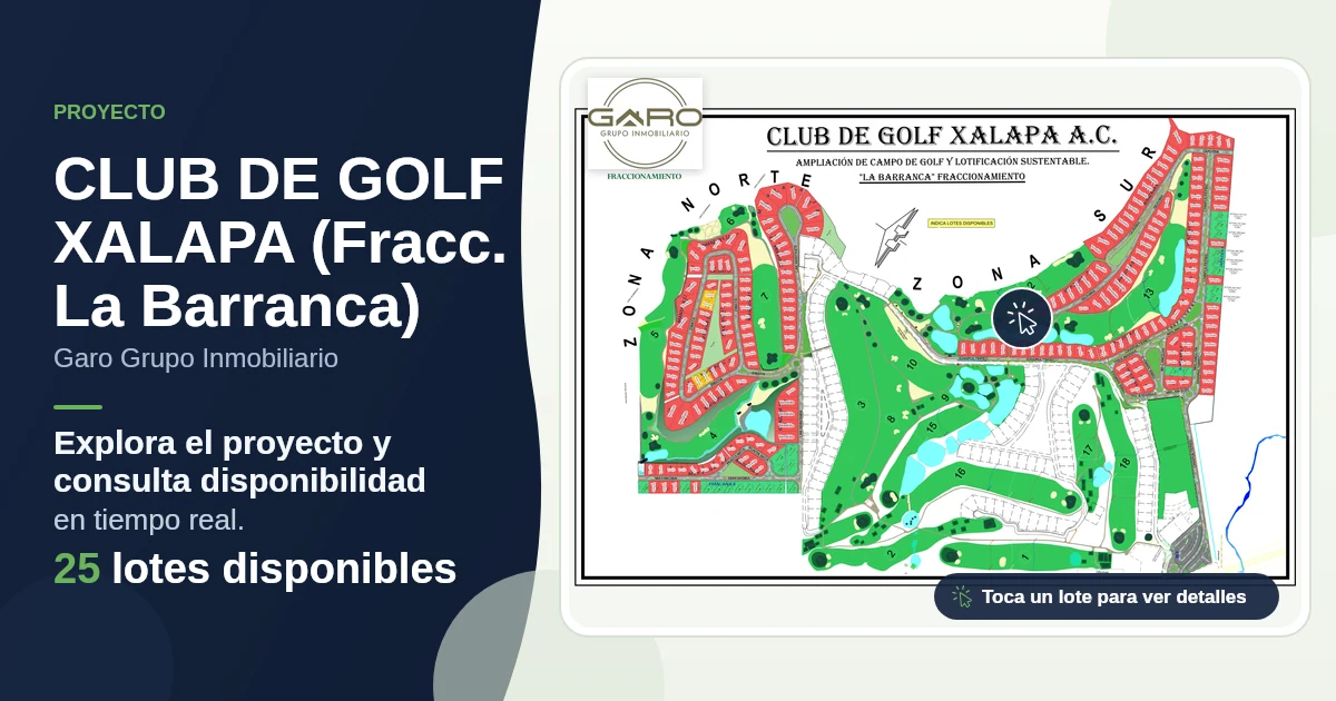 Plano de CLUB DE GOLF XALAPA (Fracc. La Barranca)