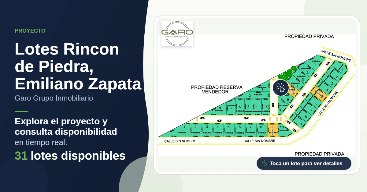 Plano de Lotes Rincon de Piedra, Emiliano Zapata
